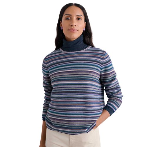 Seasalt Cornwall Makers Jumper - Ripple Marks Grape Thistle Mix